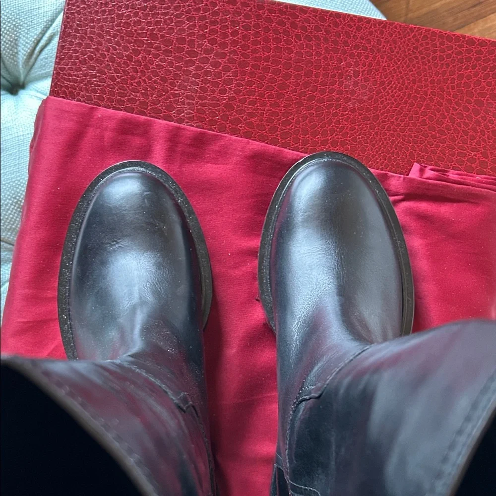 Tamara Mellon Black Leather Winter Boots - Picture 4 of 6